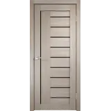 Дверное полотно Экошпон LINEA 3 900х2000 цвет Капучино стекло Лакобель черное Левое/Правое VD013149