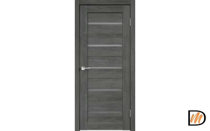 Дверное полотно Экошпон DUPLEX 700х2000 цвет Дуб шале графит стекло Мателюкс Левое/Правое VD013539