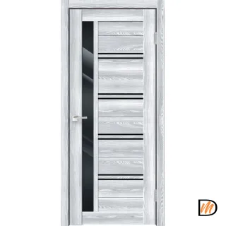 Дверное полотно Экошпон XLINE 1 800х2000 цвет Клён айс стекло Лакобель черное Левое/Правое VD016366
