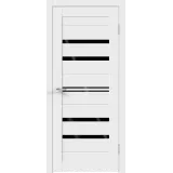 Дверное полотно Экошпон XLINE 6 800х2000 цвет Белый Эмалит стекло Лакобель черное Левое/Правое VD018156