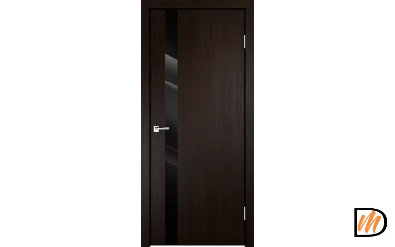 Дверное полотно Экошпон SMART Z1 800х2000 цвет Венге стекло Лакобель черное Левое/Правое VD020964