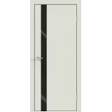 Дверное полотно Экошпон Galant Z1 800х2000 цвет Светло-серый Эмалит стекло Лакобель черное Левое/Правое VD023649