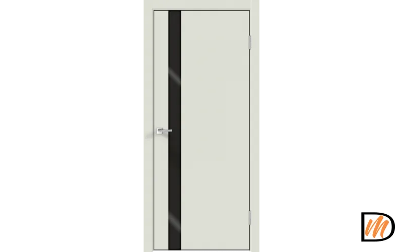 Дверное полотно Экошпон Galant Z1 800х2000 цвет Светло-серый Эмалит стекло Лакобель черное Левое/Правое VD023649