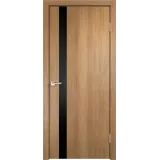 Дверное полотно Экошпон SMART Z1 800х2000 цвет Дуб золотой (арт. 14012) стекло Лакобель черное Левое/Правое VD025551