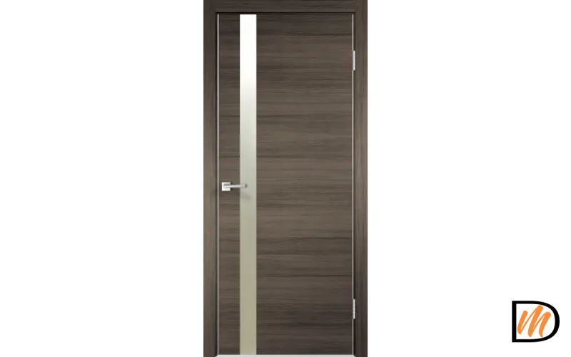 Дверное полотно Экошпон TECHNO Z1 900х2000 цвет Дуб серый поперечный зеркало Матированное Левое/Правое VD080198