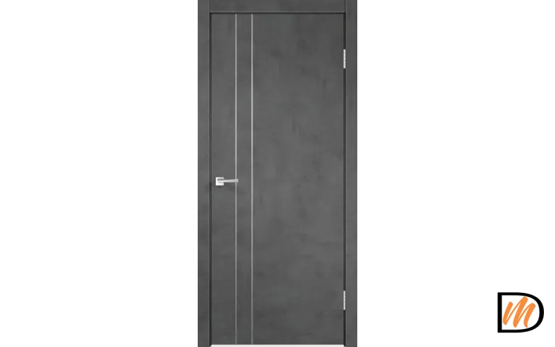 Дверное полотно Экошпон TECHNO облегченное М2 600х2000 цвет Муар темно-серый Левое/Правое VD080236