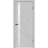 Дверное полотно Эмаль SCANDI S Z1 600х2000 цвет Светло-серый стекло Лакобель белое Левое/Правое VD1000241