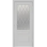 Дверное полотно Эмаль SCANDI 3V 900х2000 цвет Светло-серый стекло РОМБ Мателюкс Левое/Правое VD1001608