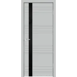 Дверное полотно Эмаль SCANDI N Z1 700х2000 цвет Светло-серый стекло Лакобель черное Левое/Правое VD1005842