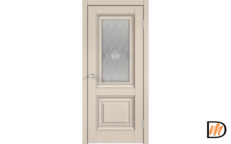 Дверное полотно SoftTouch SoftTouch ALTO 7 800х2000 цвет Ясень капучино структурный стекло КРИСТАЛЛ серебро Левое/Правое VD1030085