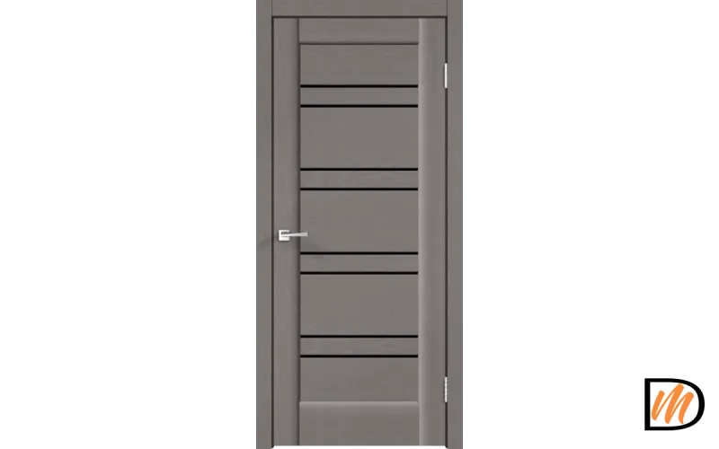 Дверное полотно SoftTouch SoftTouch PREMIER 18 600х2000 цвет Ясень грей структурный стекло Лакобель черное Левое/Правое VD1030175