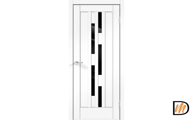 Дверное полотно SoftTouch SoftTouch PREMIER 8 900х2000 цвет Ясень белый структурный стекло Лакобель черное Левое/Правое VD1030227