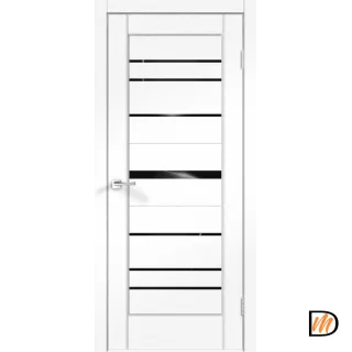 Дверное полотно SoftTouch SoftTouch PREMIER 20 800х2000 цвет Ясень белый структурный стекло Лакобель черное Левое/Правое VD1030312