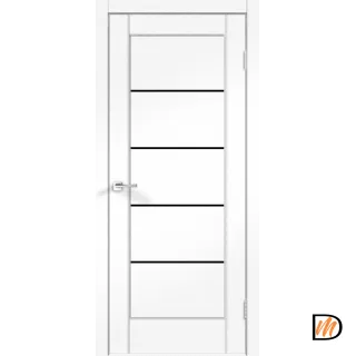 Дверное полотно SoftTouch SoftTouch PREMIER 1 600х2000 цвет Ясень белый структурный стекло Лакобель черное Левое/Правое VD1035496