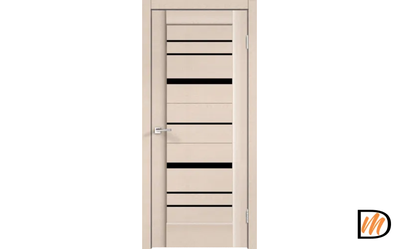 Дверное полотно SoftTouch SoftTouch PREMIER 22 800х2000 цвет Ясень капучино структурный стекло Лакобель черное Левое/Правое VD1035543