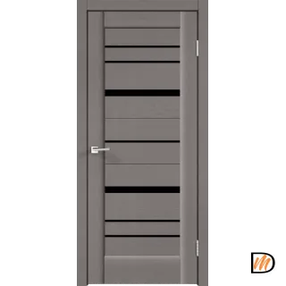 Дверное полотно SoftTouch SoftTouch PREMIER 22 600х2000 цвет Ясень грей структурный стекло Лакобель черное Левое/Правое VD1035608