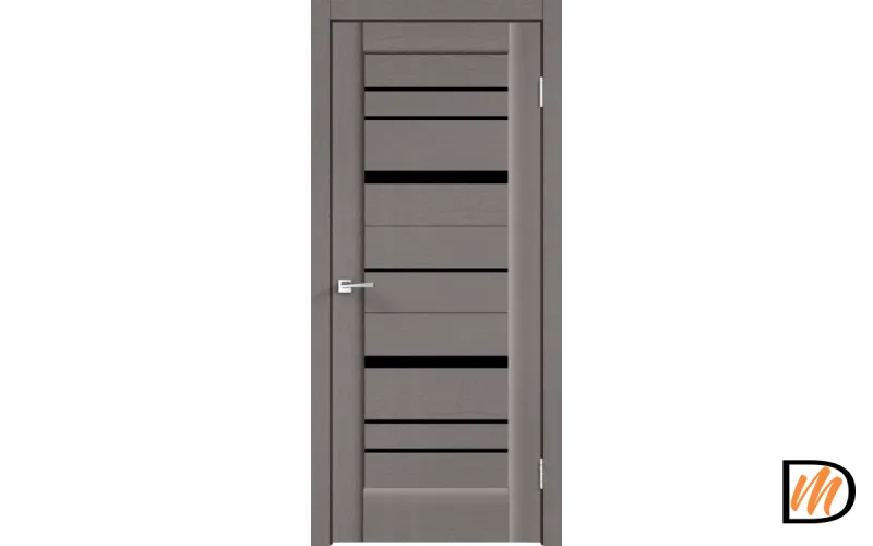 Дверное полотно SoftTouch SoftTouch PREMIER 22 600х2000 цвет Ясень грей структурный стекло Лакобель черное Левое/Правое VD1035608