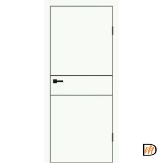 Дверное полотно EMALUX TECHNO BLACK H2 900х2000 цвет Белый Опал Левое/Правое VD1300292