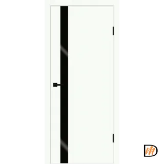 Дверное полотно EMALUX Galant Z1 700х2000 цвет Белый Опал стекло Лакобель черное Левое/Правое VD1300474