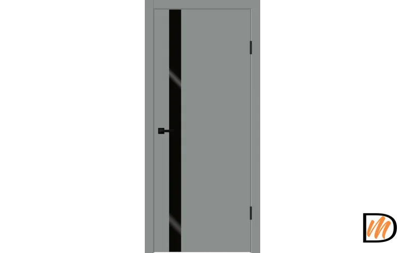 Дверное полотно EMALUX Galant Z1 900х2000 цвет Серый Агат стекло Лакобель черное Левое/Правое VD1300929