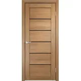 Дверное полотно Экошпон LINEA 1 600х2000 цвет Дуб золотой (арт. 14012) стекло Лакобель черное Левое/Правое VD161514