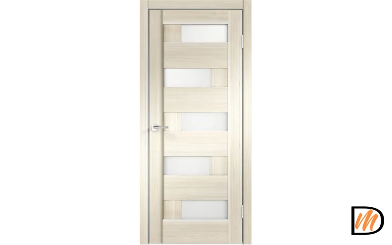 Дверное полотно Экошпон PREMIER 5 600х2000 цвет Ясень Японский стекло Лакобель белое Левое/Правое VD800065