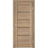 Дверное полотно Экошпон PREMIER 1 600х2000 цвет Дуб Европейский стекло Лакобель черное Левое/Правое VD800175