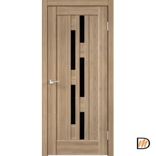 Дверное полотно Экошпон PREMIER 8 600х2000 цвет Дуб Европейский стекло Лакобель черное Левое/Правое VD805361