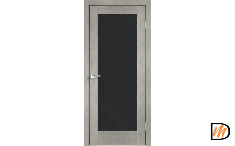 Дверное полотно Экошпон ALTO 4GR 800х2000 цвет Муар светло-серый филенка + графитовая доска Левое/Правое VD810324