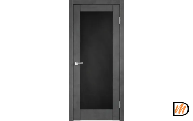 Дверное полотно Экошпон ALTO 4GR 800х2000 цвет Муар темно-серый филенка + графитовая доска Левое/Правое VD810325