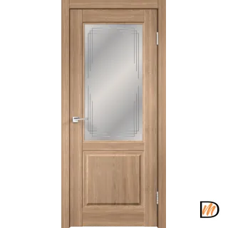 Дверное полотно Экошпон VILLA 2V 900х2000 цвет Дуб Европейский стекло Грани Мателюкс Левое/Правое VD810373