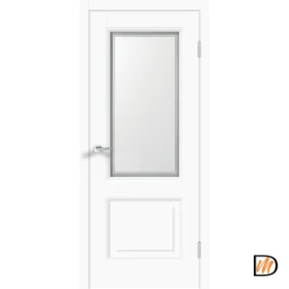 Дверное полотно Экошпон ALTO 6 600х2000 цвет Белый Эмалит стекло Мателюкс, контур №1 Левое/Правое VD810545