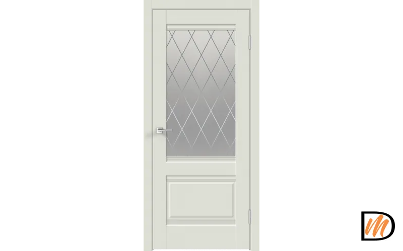 Дверное полотно Экошпон ALTO 2V 700х2000 цвет Светло-серый Эмалит стекло РОМБ светлый Левое/Правое VD811339