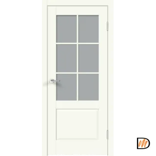 Дверное полотно Экошпон ALTO 12 2V 600х2000 цвет Молочный Эмалит стекло Мателюкс Левое/Правое VD811415