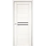 Дверное полотно Экошпон NEXT 2 900х2000 цвет Белый Эмалит стекло Лакобель черное Левое/Правое VD820008