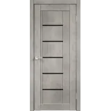 Дверное полотно Экошпон NEXT 3 700х2000 цвет Муар светло-серый стекло Лакобель черное Левое/Правое VD820033