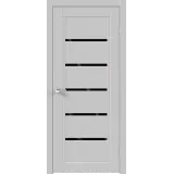 Дверное полотно Экошпон NEXT 1 600х2000 цвет Серый Эмалит стекло Лакобель черное Левое/Правое VD820357