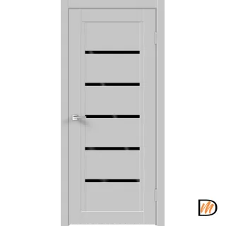 Дверное полотно Экошпон NEXT 1 700х2000 цвет Серый Эмалит стекло Лакобель черное Левое/Правое VD820358