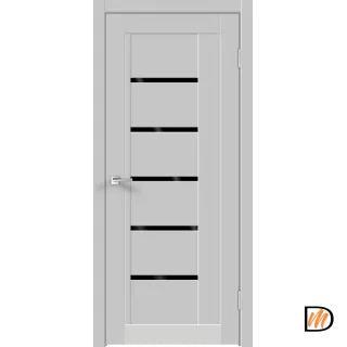 Дверное полотно Экошпон NEXT 3 800х2000 цвет Серый Эмалит стекло Лакобель черное Левое/Правое VD820389