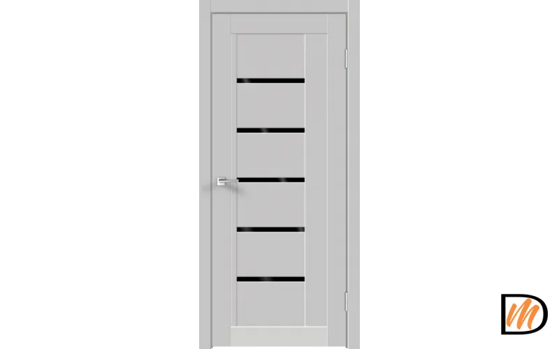 Дверное полотно Экошпон NEXT 3 800х2000 цвет Серый Эмалит стекло Лакобель черное Левое/Правое VD820389