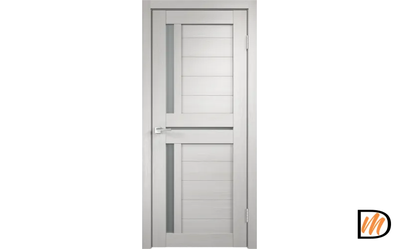 Дверное полотно Экошпон DUPLEX 3 800х2000 цвет Дуб белый стекло Мателюкс Левое/Правое VD011027