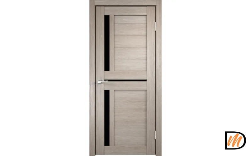 Дверное полотно Экошпон DUPLEX 3 700х2000 цвет Капучино стекло Лакобель черное Левое/Правое VD011157