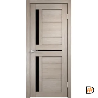 Дверное полотно Экошпон DUPLEX 3 800х2000 цвет Капучино стекло Лакобель черное Левое/Правое VD011159