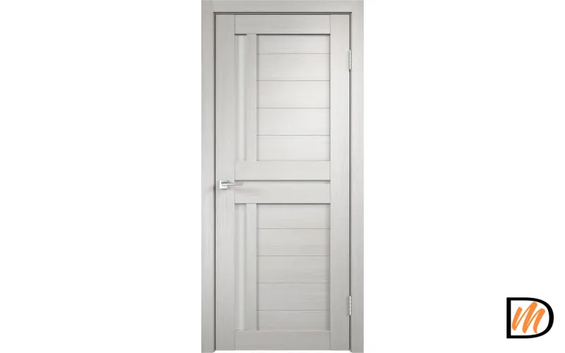 Дверное полотно Экошпон DUPLEX 3 900х2000 цвет Дуб белый стекло Лакобель белое Левое/Правое VD011243