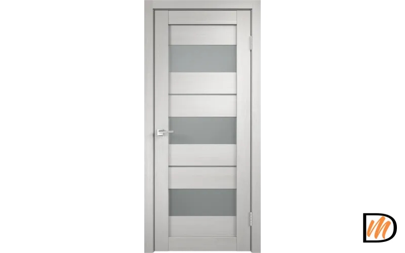 Дверное полотно Экошпон DUPLEX 12 800х2000 цвет Дуб белый стекло Мателюкс Левое/Правое VD011831