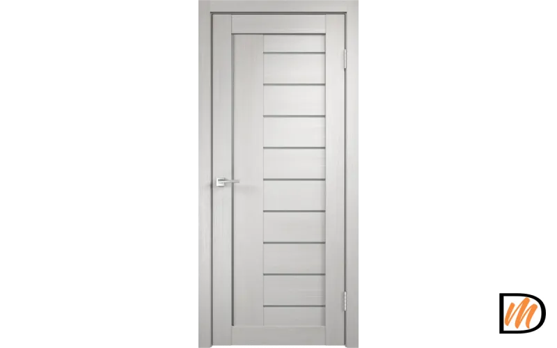 Дверное полотно Экошпон LINEA 3 800х2000 цвет Дуб белый стекло Мателюкс Левое/Правое VD013272