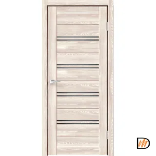 Дверное полотно Экошпон XLINE 4 600х2000 цвет Клён крем стекло Лакобель черное Левое/Правое VD016376