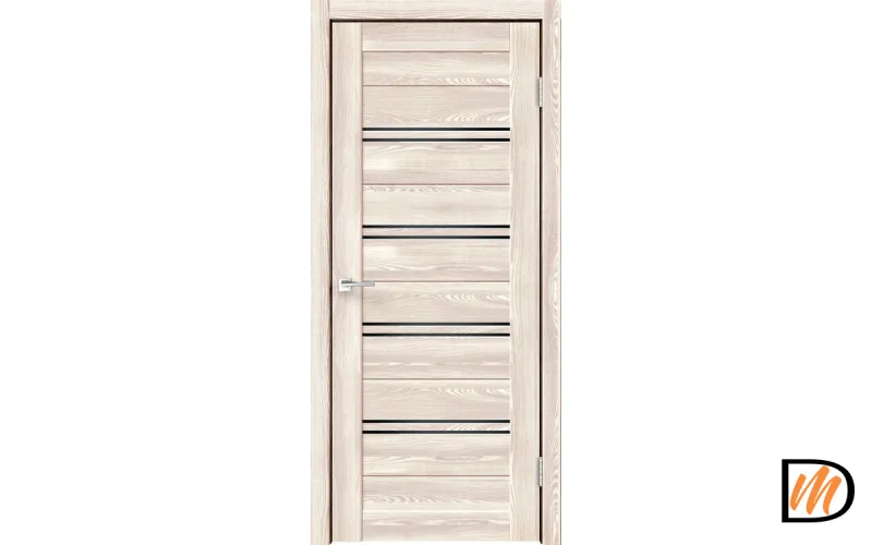 Дверное полотно Экошпон XLINE 4 600х2000 цвет Клён крем стекло Лакобель черное Левое/Правое VD016376