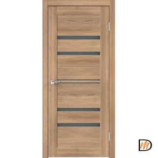 Дверное полотно Экошпон XLINE 6 600х2000 цвет Дуб Европейский горизонт стекло Мателюкс Графит Левое/Правое VD017829