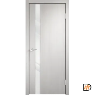 Дверное полотно Экошпон SMART Z1 600х2000 цвет Дуб белый стекло Лакобель белое Левое/Правое VD020966